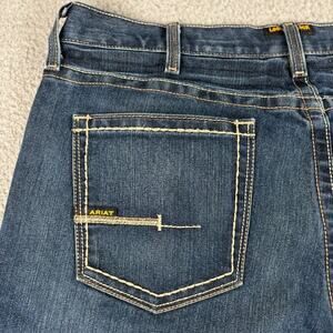 Ariat Rebar M4 Relaxed Boot Cut Jeans Mens 38 x 36 Durastr 10016220 Medium Wash